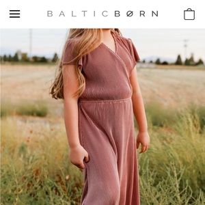 Baltic Born - Athena Pleated Maxi Dress Rose - Youth 14-16